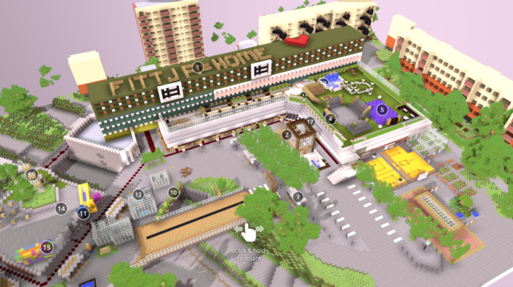 Screenshot der 3D-Visualisierung vom Fittja Centrum